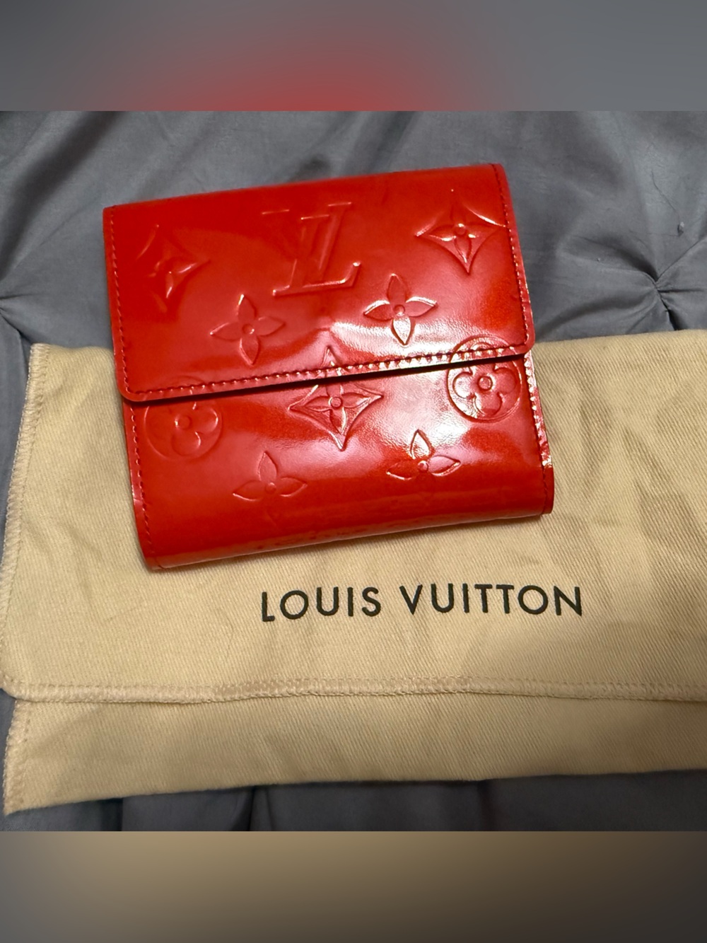 Louis Vuitton Red Vernis Patent Monogram Wallet